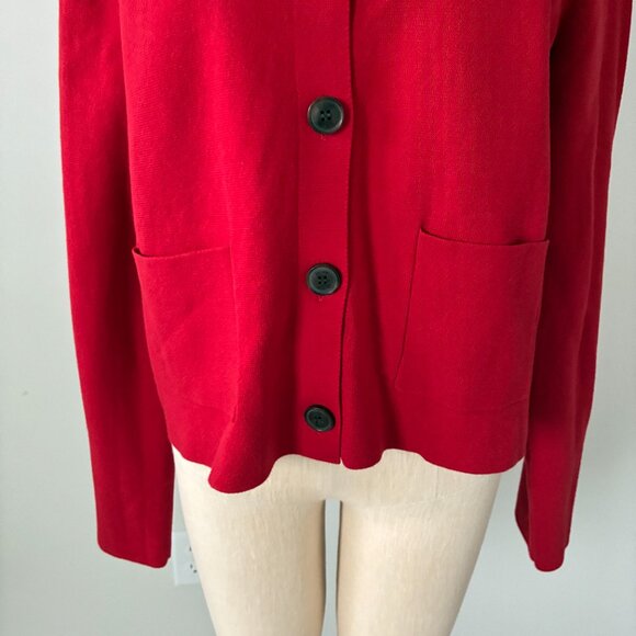 J. Crew Cardinal Red Polo Cardigan Knit Sweater - Picture 3 of 10